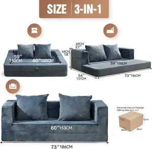Factory Portable Folding Sofa Bed Convertible Cum SleeperBed Living Room Furniture Couch Sofa Fence Dog Bed
