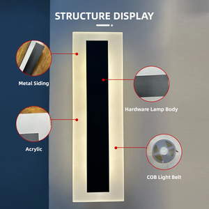 IP65 Modern Outdoor <strong>Wall</strong> Lamp Exterior Linear Strip <strong>Wall</strong> Lamp Warm White Garden <strong>Sconce</strong> Long LED <strong>Wall</strong> <strong>Light</strong> - Product Image 2