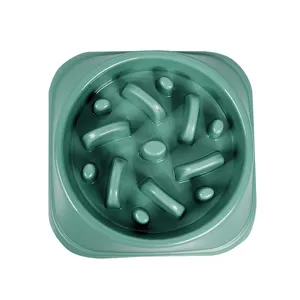 Nhà Sản Xuất Bán Buôn Đóng Gói Trong Hộp Màu Xách Tay Nhựa Chậm Feeder Dog Bowl