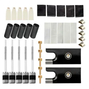 1 SET 4/4 3/4 Violin Bow DIY KIT With Assorted Fiddle Bow Frogs Tips Eyelets Screw Buttons Wraps Ferrules Slides For Bow Makers