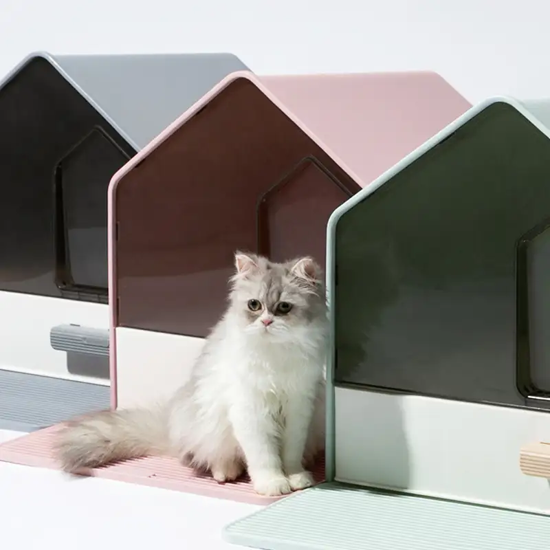 אמזון חדש עיצוב חלל גדול יוקרה חתול המלטת תיבת הוכחת מלא סגור לחיות מחמד אסלת תיבת חתול ארגז חול