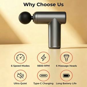 Portable Rechargeable Fascia Gun, Powerful <b>Vibration</b> Muscle Massager, for Post-Workout Relief, Wholesale Bulk Orders Accepted - Product Image 2