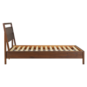 Modern Wooden Platform <b>Bed</b> With Headboard, Mid Century <b>Bed</b> <b>Frame</b> For Bedroom, Minimalist Solid Wood Home Furniture - Product Image 4