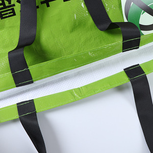 Bolsa de Compras Plegable de Polipropileno Verde Brillante, Tejida, Personalizable, Portátil, de Gran Capacidad, para Regalos, Campamento, <span class=keywords><strong>con</strong></span> Impresión a Color - Product Image 4