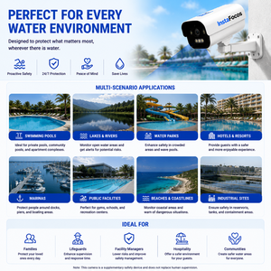 InstaFocos AI Drowning Prevention Bullet <b>Camera</b> Outdoor WiFi <b>IP</b> Network CCTV <b>Camera</b> Waterproof Night Vision for Pool - Product Image 5