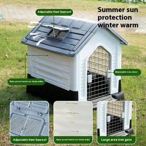 <span class=keywords><strong>Caseta</strong></span> de <span class=keywords><strong>perro</strong></span> grande para exteriores con protector solar para las cuatro estaciones, resistente a la lluvia, con ventilación y puerta de verano para uso en interiores y exteriores - Product Image 3