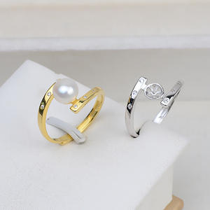 Bague ouverte en argent S925 Wenchi pour femme, réglable, avec plateau vide pour perles, modèle 16851, taille 45 - Product Image 1