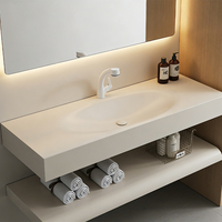 Évier de cuisine mural moderne en pierre de quartz à double vasque avec double bac de lavage intégré
