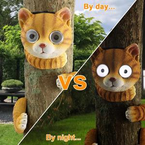 BSCI Kiểm Toán Nhà Máy Polyresin Cat Tree Hugger/Điêu Khắc/Peeker Với Ánh Sáng Mặt Trời Để Trang Trí Cây - Product Image 3