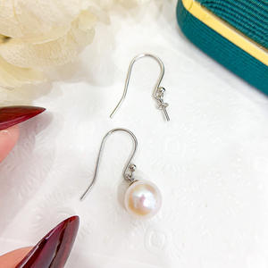 Accesorios de Plata S925 para Perlas DIY, Gancho para Oreja Simple y Dinámico con Cuentas Redondas de 7-9 mm, 21297 - Base Vacía para Piercings de Oreja - Product Image 3