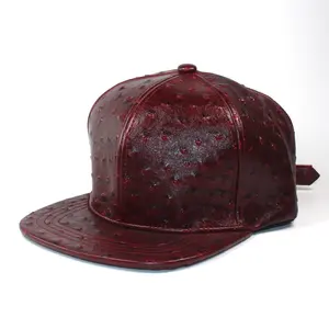 Adjustable Faux-leather Strap at Back Ostrich PU Baseball Cap Unisex Adult Cap