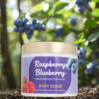 Blueberry alami organik Raspberry Body Scrub kaya antioksidan pengelupasan Pencerah Pelembab menghilangkan Dullness