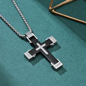 Nouveau collier croix électrique américain en cinq pièces, pendentifs personnalisés punk pour couple homme et femme, accessoires - Product Image 5