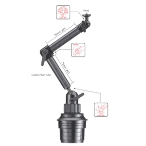 ที่วางแก้วคาร์บอนไฟเบอร์ 3K พรีเมียม สำหรับยึดโทรศัพท์มือถือ แท็บเล็ต iPad กล้องในรถยนต์ หมุนได้ 360 องศา แข็งแรง ทนทาน ไม่ต้องเจาะ - Product Image 1