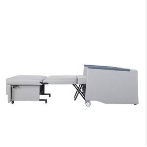 Lits de soins hospitaliers de luxe avec fauteuils inclinables, manuels, en métal et en PU, meubles de sommeil pour compagnons médicaux - Product Image 3