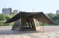 Tente dôme, cabine gonflable avec auvent, protection contre la pluie, diamètre 4,5 m, coton Oxford TC, tente géodésique gonflable