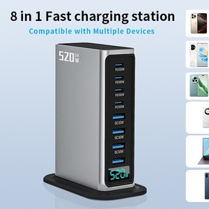 520W GaN PD+QC Fast <b>Charging</b> 4USB 4Type C Port Charger Station for Laptop for Apple for iPhone Power Charger <b>Adapter</b> - Product Image 3