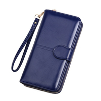 Drop pengiriman grosir harga pabrik kapasitas besar kulit Pu multifungsi wanita ritsleting dompet Clutch panjang