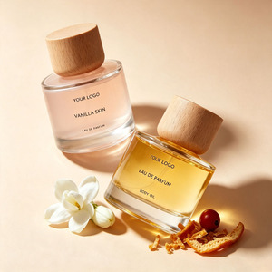 Servicio de Personalización de Perfumes a Medida con Tapa de Madera, Botella de Vidrio, Etiqueta Privada, Vainilla Natural - Product Image 1