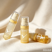 Bouteilles à pompe sans air en plastique personnalisables avec logo, vides, 5 ml, 10 ml, 15 ml, en PP, pour crème pour le visage, nettoyant, cosmétiques, lotions