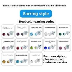 Multiple Sets Disposable Ear Piercing Tools <strong>Devices</strong> with Built-in Stainless Steel Electroplated Studs Geometric Shape Boxed - Product Image 3