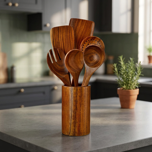Wooden Flatware Holder Handmade Dining <b>Table</b> Cutlery <b>Storage</b> Box - Product Image 4