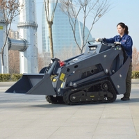 Mini-chargeuse sur chenilles V1100, moteur diesel Kubota 17,2 kW, certifiée EPA, chargeuse compacte sur chenilles, garantie 1 an pour l'agriculture