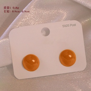 Simple Joker alta sensibilidad S925 aguja de plata lujo Hong Kong viento Color bola pendientes moda VENTA AL POR MAYOR OREJA joyería - Product Image 6