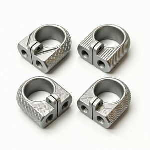 Abrazadera de tubo de aluminio texturizado mecanizada por CNC a medida, con bisagra dividida, collarín de bloqueo de tubo anodizado y soporte de montaje para automóvil y scooter - Product Image 2