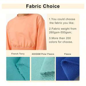 Sweat à capuche personnalisé pour femmes Sweat-shirts à capuche décontractés pour femmes Pull-over Crop Top Oversize Sweats à capuche pour femmes en vrac - Product Image 3