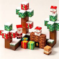EPT Magnetische Bouwblokken - 2CM Magnetische Kubussen STEM Speelgoed voor Kinderen, Kerstman & Sneeuwpop Feestdagen Thema Magnetische Stapelblokken