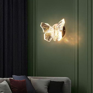 Lampada da Parete a LED Moderna di Lusso in Stile Nordico a Forma di Farfalla con Temperatura di Colore Regolabile, Alto CRI 80, in Ferro e Acrilico per Camera da Letto e Soggiorno - Product Image 3