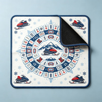 Tapis de Mahjong Américain Personnalisé en Caoutchouc Écologique 800x800mm pour 4 Joueurs – Utilisation Universelle