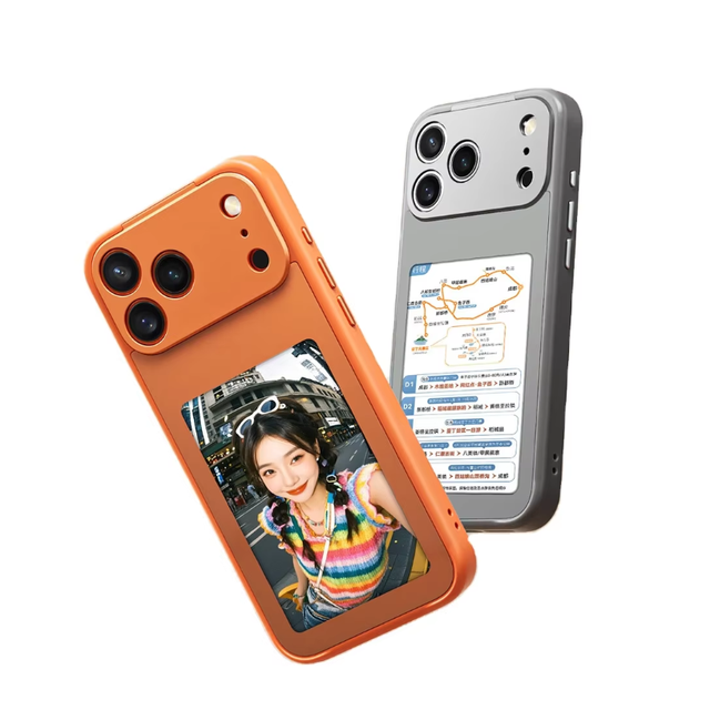 DIY Smart Phone Case for Apple for iPhone 13 14 15 16 17 Pro Max NFC E Ink HD Screen Display Mobile Phone Back Cover