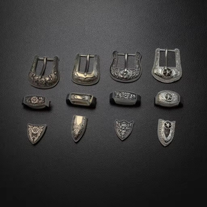Modello Cloxy in pelle occidentale artigianato zinco fibbie per <span class=keywords><strong>cinture</strong></span> realizzate in lega di alta qualità 3 pezzi all'ingrosso Set di fibbia per cintura occidentale - Product Image 2