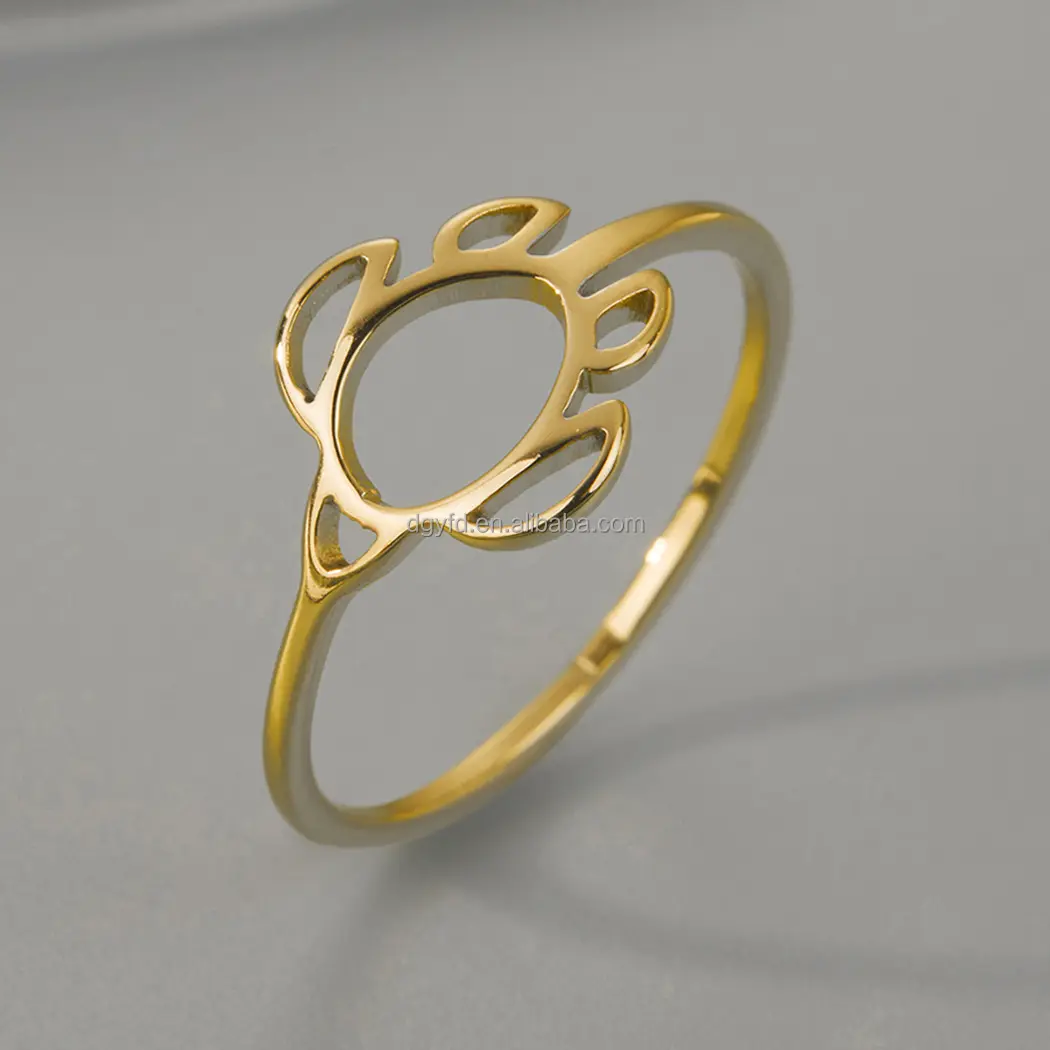 women turtle ring stainless steel 18K gold schmuck jewelry beach turtle rings custom animal rings gifts