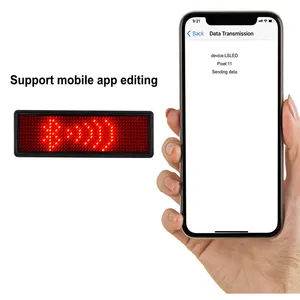 Programmeerbare Oplaadbare Draadloze Bluetooth Led Badge Digitale Werknemer Id Naam Badge