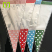 Effacer Cône Doux Chocolat Bonbons Cupcake Wrapper Personnalisé BOPP OPP Fête D'anniversaire Faveurs Bijoux Affichage Violoncelle Cône Sacs Inclus