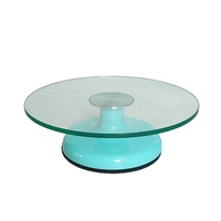 Plateau tournant pour gâteau en verre trempé de 12 pouces avec base antidérapante support rotatif pour gâteau à dessert rotatif outil de cuisson décoré rotatif