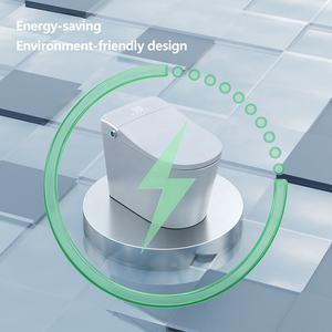 Inodoro Inteligente Electrónico Infrarrojo de Una Pieza con Bidé Integrado, Cerámico, Automático, con Control Remoto y Sifón en S para Montaje en Suelo - Product Image 4