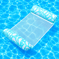 Lit d'eau portable, hamac flottant gonflable en PVC, tapis flottant pliable pour la récréation aquatique