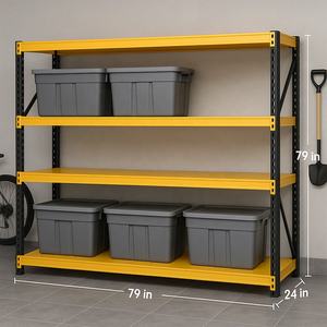 4 टियर रैकिंग बोलेस स्टोरेज स्टैकिंग रैक अलमारियों रैक शेल्फ अनुकूलित भारी शुल्क अलमारियों गेराज भंडारण रैक - Product Image 1