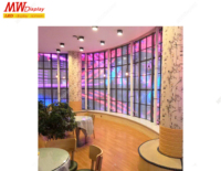 Boîte de profilés en aluminium Affichage à led transparent P3.9-7.8 vidéo écran mural pour vitrail publicitaire