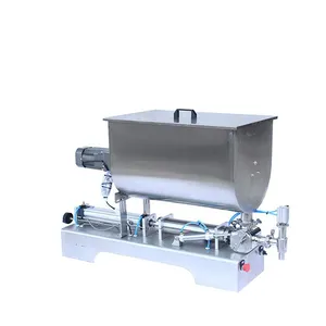 100-1000ml Horizontal Pneumatic Liquid Filling Machine Single Nozzle Heat And Stir Paste Filler piston fill machine