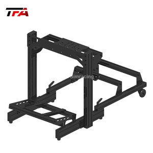 de conducción de coche con soporte de monitor único, kit de simulación de carreras de extrusión de aluminio negro, 4080 - Product Image 2