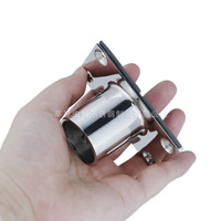 Support de tube carré à 90 degrés en acier inoxydable 316 pour mât de drapeau et garde-corps – Matériel marin brillant