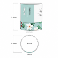 Tube cylindrique en carton pour emballage de thé en gros, boîte à thé ronde en carton avec couvercle, conteneur pour thé en vrac, thé aux herbes et aux fleurs