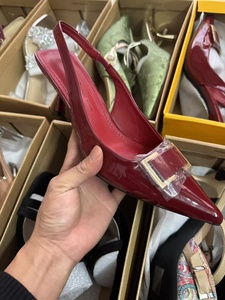 <span class=keywords><strong>Sandalias</strong></span> de Tacón Alto Aguja para Mujer con Talón Descubierto y Hebilla Cuadrada, Zapatos Sexy de Charol Finos, Venta al por Mayor Mixta - Product Image 3