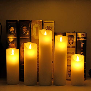 Bougie LED sans flamme en plastique pour décoration intérieure, alimentation électronique, télécommande, bougie à piles - Product Image 5
