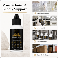Fournisseur en gros de colle adhésive pour dentelle avec gel liquide transparent, non toxique, pour les magasins de produits de beauté